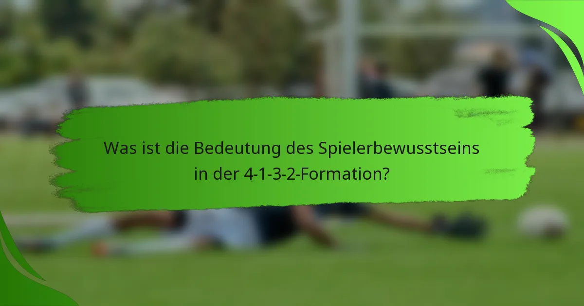 Was ist die Bedeutung des Spielerbewusstseins in der 4-1-3-2-Formation?