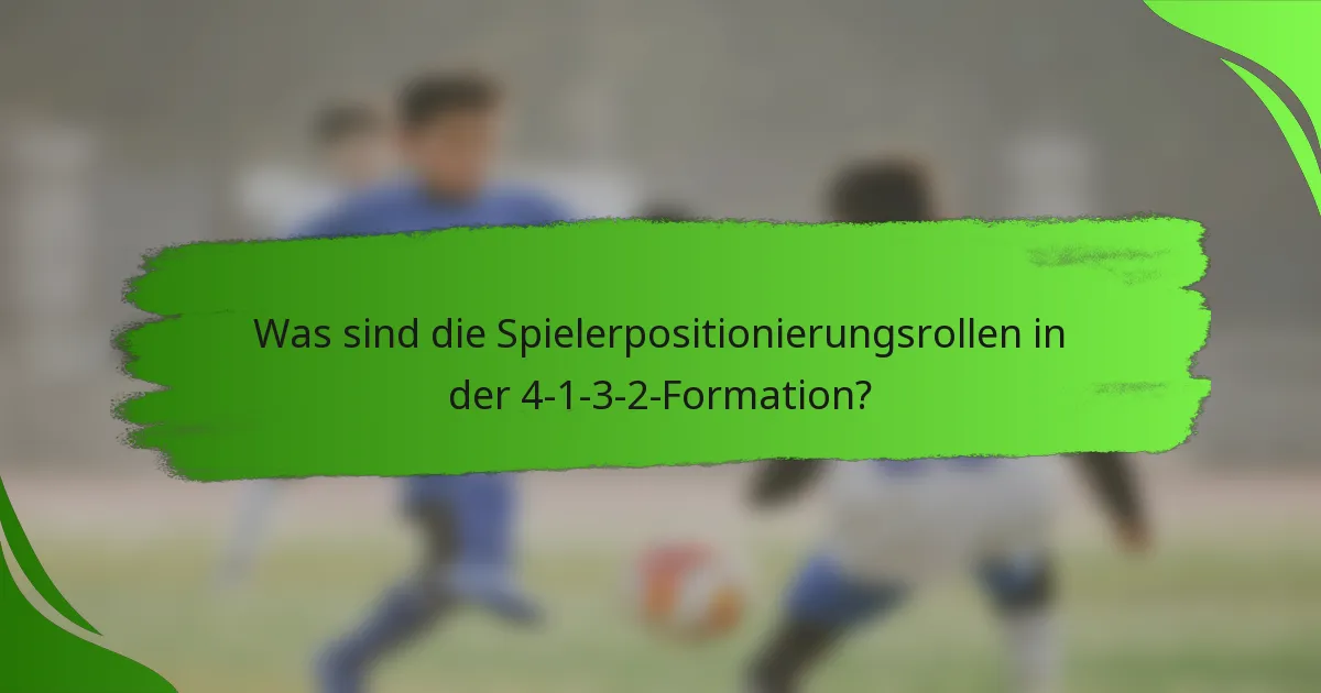 Was sind die Spielerpositionierungsrollen in der 4-1-3-2-Formation?