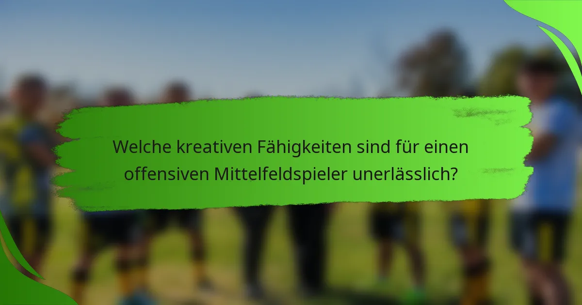 Welche kreativen Fähigkeiten sind für einen offensiven Mittelfeldspieler unerlässlich?