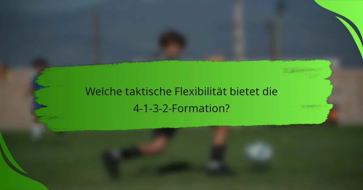 Welche taktische Flexibilität bietet die 4-1-3-2-Formation?