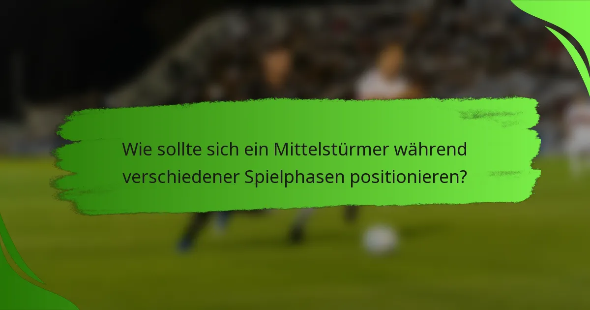 Wie sollte sich ein Mittelstürmer während verschiedener Spielphasen positionieren?
