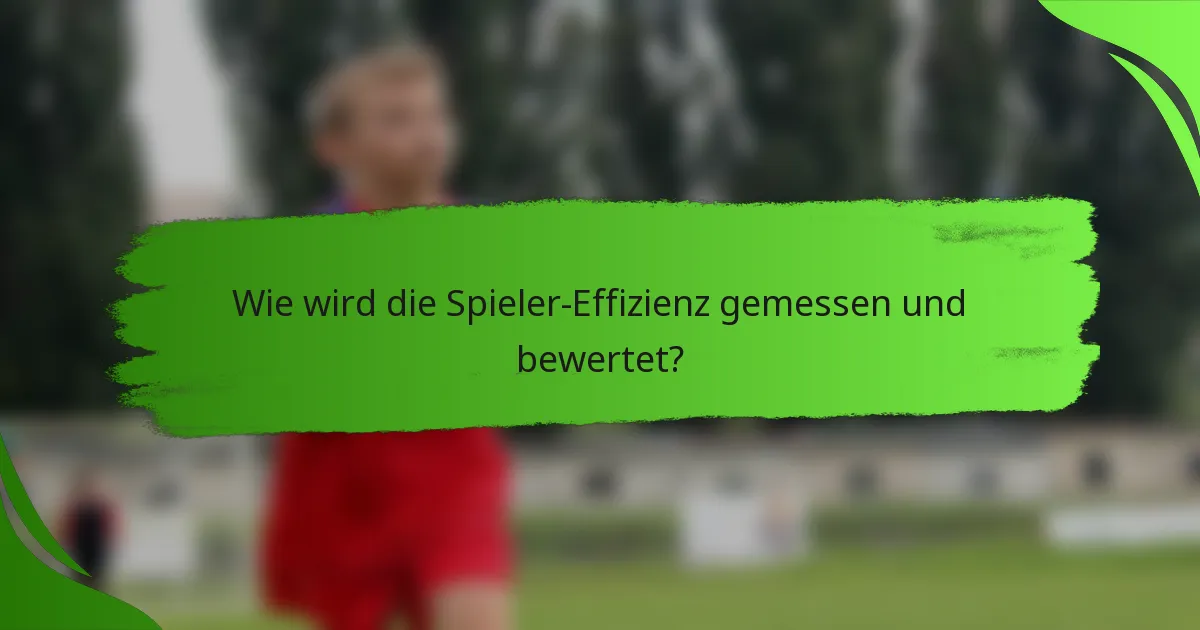 Wie wird die Spieler-Effizienz gemessen und bewertet?